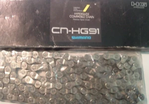 Shimano HG91 Index Chain NEW / NOS Vintage- 5 to 8-Spd-Eroica- 116L- Mint-NIB - Picture 1 of 5