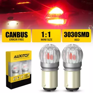 2x AUXITO 1157 Red BAY15D LED Brake Stop Parking Light Signal Bulb P21W 7528 - Picture 1 of 10