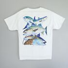 Guy Harvey T-Shirt Mens Size Medium White Fishing Graphic Pocket Short Sleeve