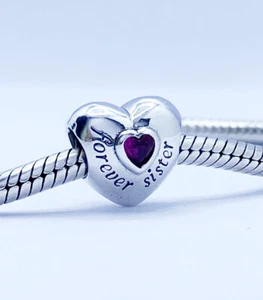 Dije Forever Sister Cuentas Familia Amor Corazón Genuino Plata de Ley 925 💖 - Imagen 1 de 10