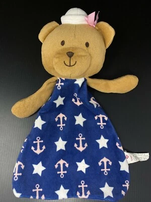 Belle Farallon Marinero Oso de Peluche Bebé Lovey Manta de Seguridad Azul Anclas Estrellas Foto 1 de 4