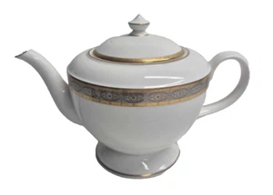 Royal Worcester Teekanne mit Deckel Kontrastmuster Porzellan - Bild 1 von 12