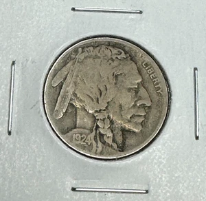 1924-D Buffalo Nickel EE. UU. 5c, fino, rotación de troquel inverso de 30 grados - Imagen 1 de 4