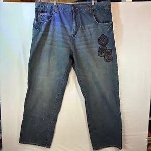 G-Unit Jeans Uomo 42x32 Hip Hop Rap 50 Cent Toppe Ricamate Y2K Urban Vintage - Foto 1 di 21