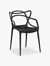 Modern Black Plastic Dining Chair Stackable Master Style  Outdoor Indoor Kitchen