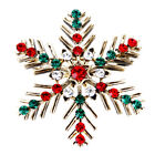 Snowflake Rhinestone Christmas Brooch Pin Xmas Badge for Kids Party Gift