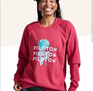 Sudadera Peloton Rose Logo Estampado Gráfico Cuello Redondo Rosa Talla Mediana Entrenamiento - Imagen 1 de 8