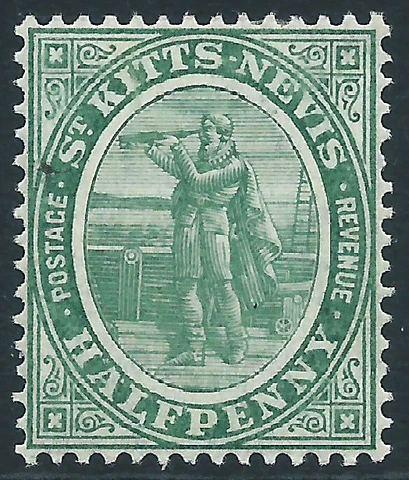 St Kitts-Nevis, Sc #12, 1/2d MH Cover