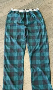 Calvin Klein Pajama Pants Boys 14/16 Green Plaid Resistant PJ Pants Sleepwear - Picture 1 of 3
