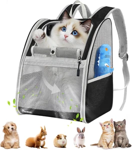 Cat Carrier Backpack, Pet Carrier Backpack for Kitties Small Dogs Puppies, Breat - Picture 1 of 12