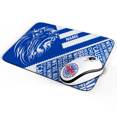 THEFANATICS Personalised Chelsea Mouse Mat Retro Football Office Work Pad Dad Gift RFS14