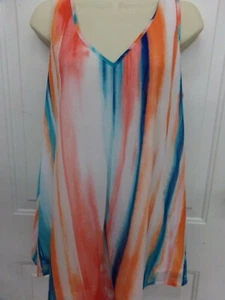 Worthington Woman Colorful Sheer Lined Sleeveless Tank Blouse Size OX ~0X - Picture 1 of 2