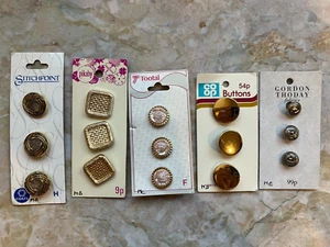 Vintage Metallic Look Buttons sold per button card Group M - Picture 1 of 6
