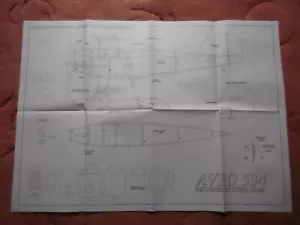 RCM&E Plans of the Avro 534 with magazine article a scale biplane model 29" Sp - Picture 1 of 4