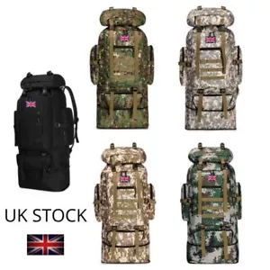 Extra large 100L expandable Tactical Molle Backpack hiking army camouflage - Picture 1 of 10