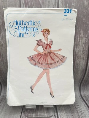 Authentic Patterns 331 Square Dance Clogging Sailor Dress Sz 18-20 Bust 40" VTG - Image 1 of 3