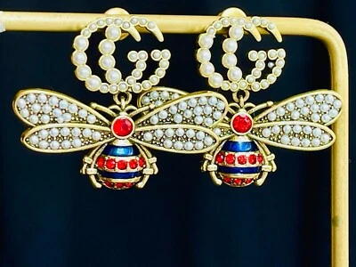 100% GUCCI  Earrings Bees box & duster bees - Image 1 of 4