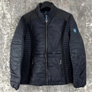 Kuhl Size M Outdoor Down Puffer Jacket Black Long Sleeve Zip Mock Neck Pocket - Afbeelding 1 van 12