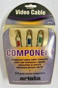 Arista Component Video Cable 6 Foot 24K Gold Plated Connectors Factory Sealed - Picture 1 of 5