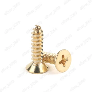 M2 M3 M3.5 M4 M5 Brass Phillips Cross Countersunk Flat Head Self Tapping Screws - Picture 1 of 5