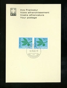 Postal History Switzerland FDC #469 Europa plant PTT Leaflet 1965 - Picture 1 of 2
