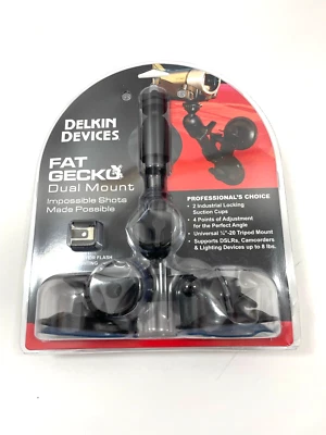 Delkin Devices Fat Gecko Dual Mount Saugnapf-Stativ Mini-Stativ  1/4 Zoll - Bild 1 von 2