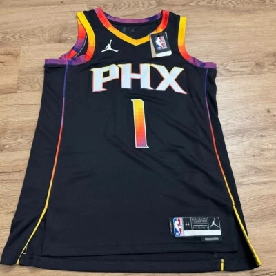 Camiseta deportiva negra #1 44 mediana nueva con etiquetas NBA Jordan Phoenix Suns Devin Booker Foto 1 de 4
