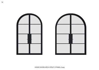 Puerta de patio de aluminio con doble arco | 72′′ x 96′′ | 6' x 8' Foto 1 de 2