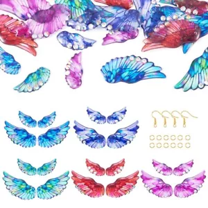 5 sets DIY Resin Butterfly Wing Earring Jewelry Making Kit 24.5~40.5x11~18.5mm - Picture 1 of 9