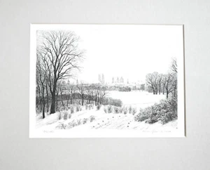 1978 München Englischer Garten Gesamtansicht Zimnik Signierte Original-Radierung - Bild 1 von 1