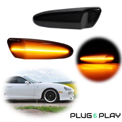 For 2000-2005 Toyota Celica Smoke Lens Amber LED Front Fender Side Marker Lights - Image 1 of 4