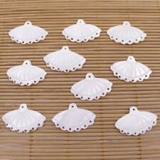 10 PCS 20X30mm Fan Shape Shell Natural White Mother of Pearl Loose Beads