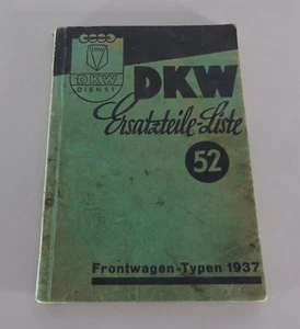 Catálogo de piezas / Lista de piezas de repuesto DKW Front Masterclass F7 / Reichsklasse de 1937 - Imagen 1 de 4