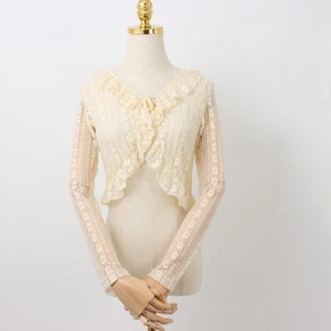 Spitze Cardigan Cropped Mantel Wickel Cape Bolero Shrug Sheer Schal Top Lolita Mode - Bild 1 von 7