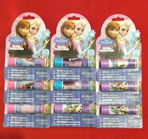 9 Disney FROZEN LIP BALM Bubble Gum Raspberry Cotton Candy flavors for AGES 3+ - Bild 1 von 2