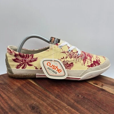 Cushe Hoffman Rope Walk Shoes Women's 9 Tan Red Canvas Lace Up Sneakers Tropical - Image 1 of 4