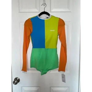 Hurley Surf Suit Around The Block Swimsuit L/S  Colorblock size Small NWT - Picture 1 of 4