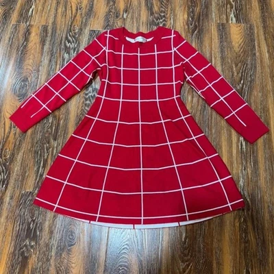 Amapolas y Rosas Niñas Talla 14 L Rojo Estampado Manga Larga Acampanado Vestido Navidad Foto 1 de 4