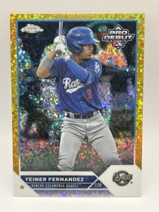 2023 Pro Debut Chrome Gold Mini-Diamond Refractor 42/50 Yeiner Fernandez #PDC-4 - Picture 1 of 3