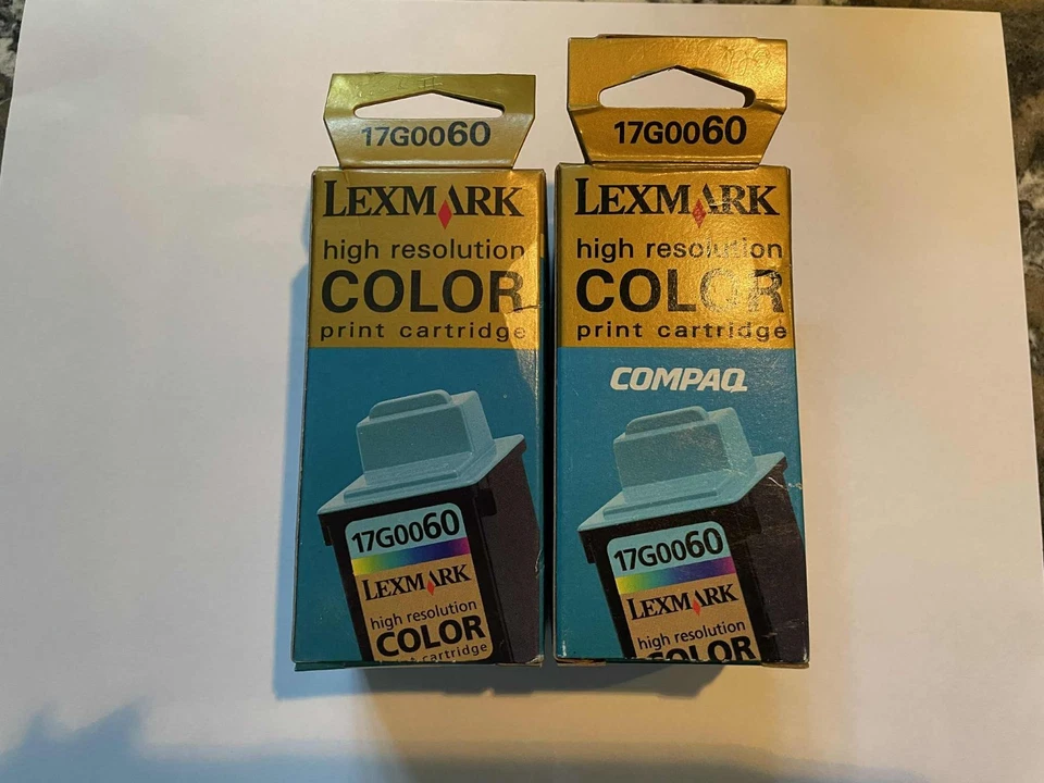 NUEVO 2-PK Genuino LEXMARK 60 COLORES 17G0060 Cartuchos de Impresión Alta Resolución Fabricante de Equipo Original Foto 1 de 1