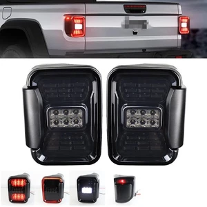 Pair Smoke LED Tail Light For Jeep Gladiator JT Sport Overland Rubicon 2020-2022 - Picture 1 of 13