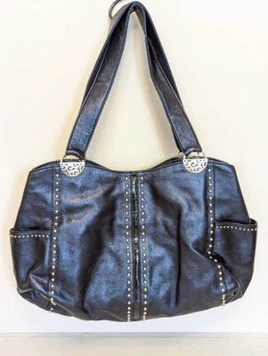 Brighton довольно жесткий Andie синий металлический кожаный серебряный запонки наплечная сумка - Изображение 1 из 4