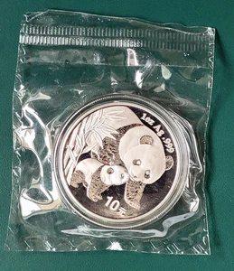 2004 China Coin Panda 1 oz 0.999 Pure Silver double sealed by Mint - Bild 1 von 2