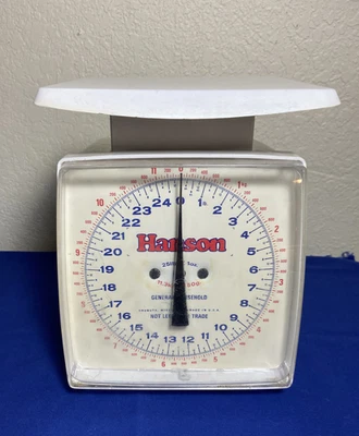 Винтажные бытовые механические кухонные весы Hanson 25 фунтов - Изображение 1 из 4