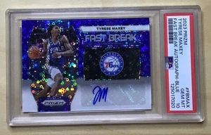 🔥2023 Prizm #FBMAX TYRESE MAXEY FAST BREAK AUTO BLUE /25 PSA 10💎 Gemma come nuova SSP - Foto 1 di 2