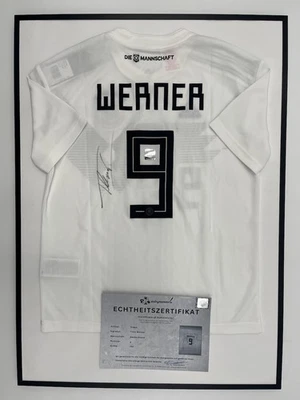 Deutschland Trikot Timo Werner signiert im Rahmen Adidas COA 152 - Bild 1 von 4