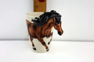 Tazza da caffè Wild Stallion Horse in ceramica dipinta a mano 3D di Blue Witch - Foto 1 di 6