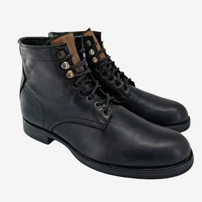 Paul Smith Botas Orejeras Rojas Para Hombre Talla 7 Cuero Negro Con Cordones Goodyear Welted Work Foto 1 de 4
