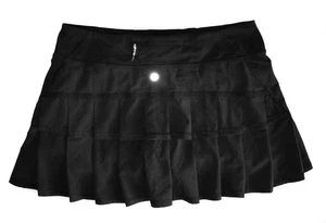 Lululemon Pace Setter Skort Rock SCHWARZ Plissee Tennis Laufen Yoga Größe 8 - Bild 1 von 8