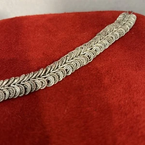 SilverTone Filigree Centipede Dragon Link Flex Bracelet Twisted Wire Hook Clasp - Picture 1 of 8
